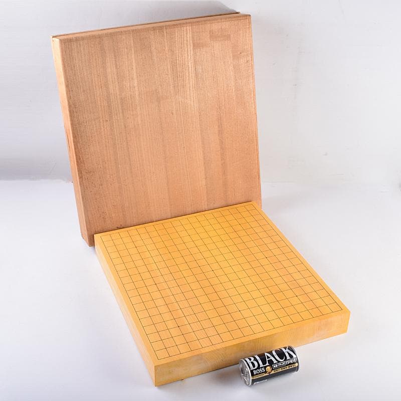 囲碁　榧製　卓上碁盤　木箱付　V　8397A