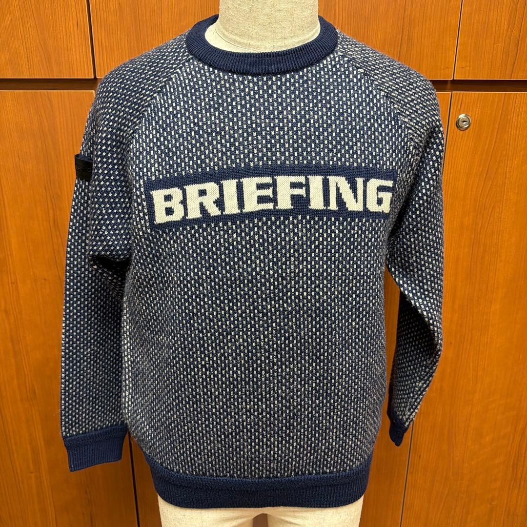 BRIEFING ネイビー ロゴ入りセーター