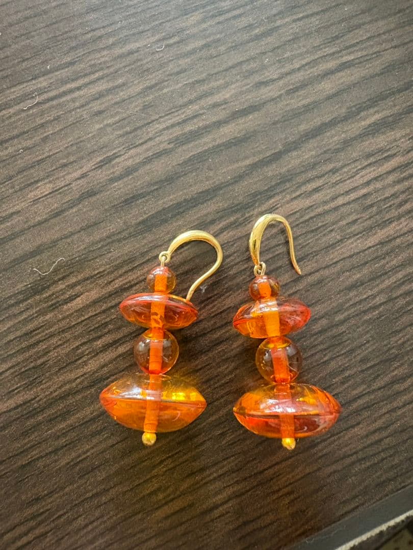 K18琥珀ピアス