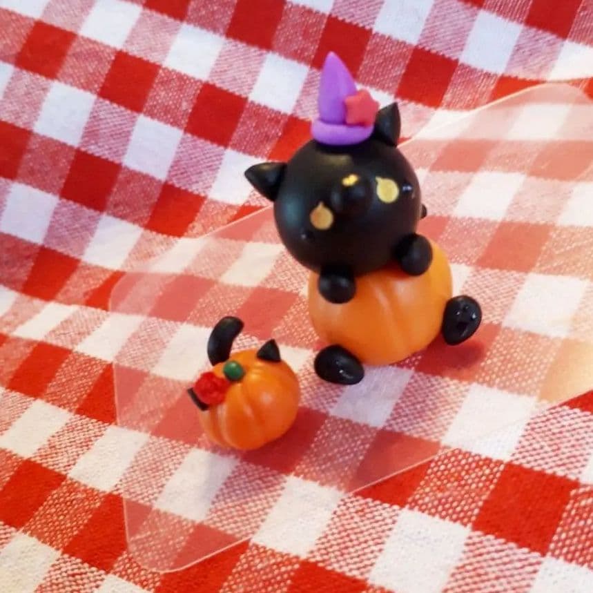 かぼちゃ黒猫&ミニかぼちゃ猫