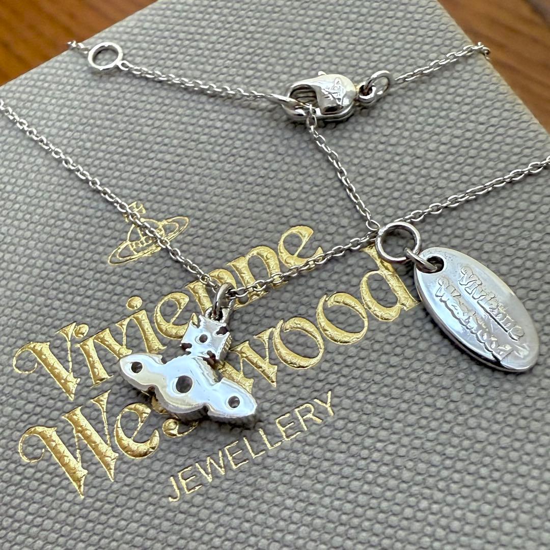 お箱類込希少廃盤 VivienneWestwoodオーブ/華奢ストーンネックレス