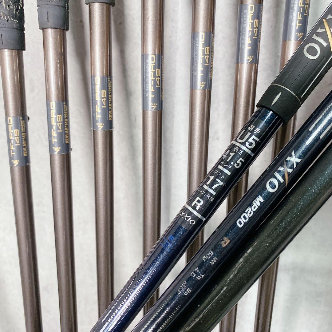 V894 ゼクシオ 他 ゴルフクラブ メンズ フルセット 黒 初心者 練習 R
