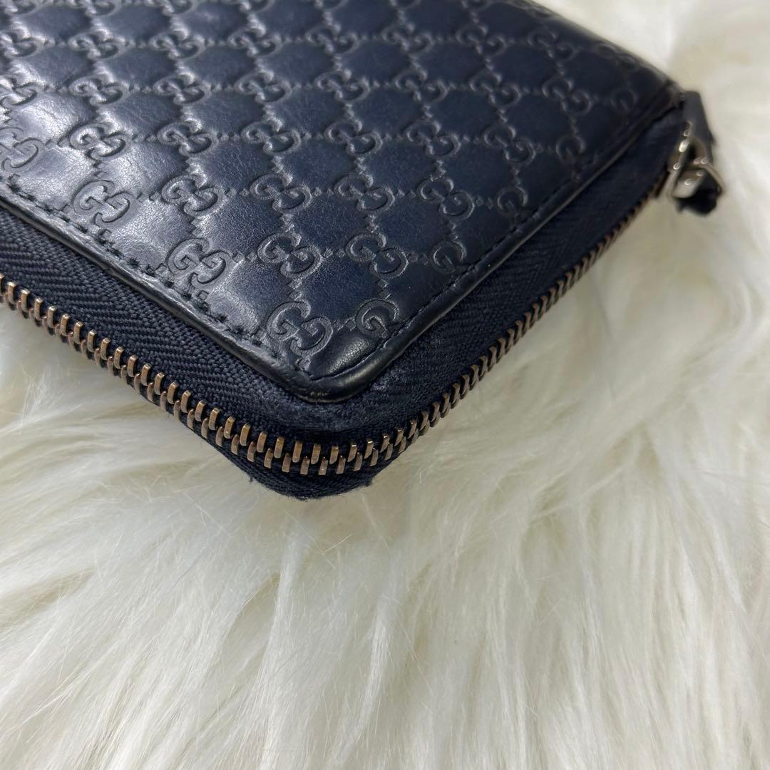 GUCCI グッチ マイクロ シマGG柄 長財布 ラウンド