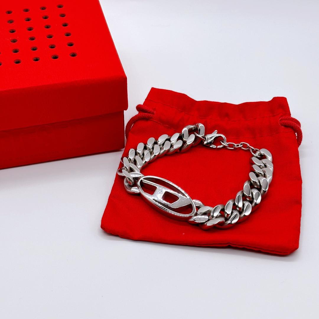 【美品✨】DIESEL 喜平チェーン ブレスレット シルバー 外箱・保存袋付