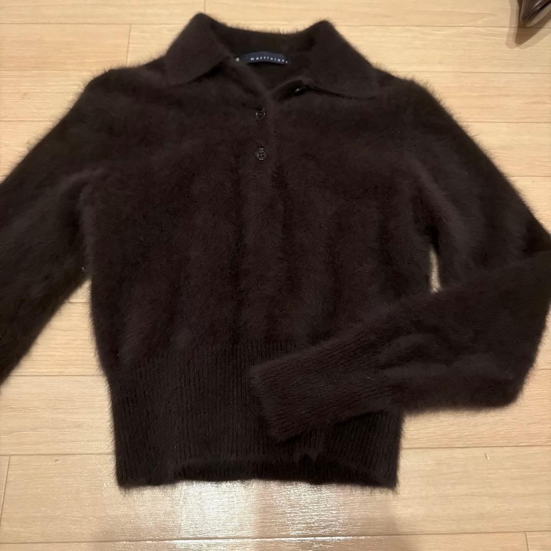 美品　マルティニーク　ダークブラウン 長袖ニットセーター Fサイズ