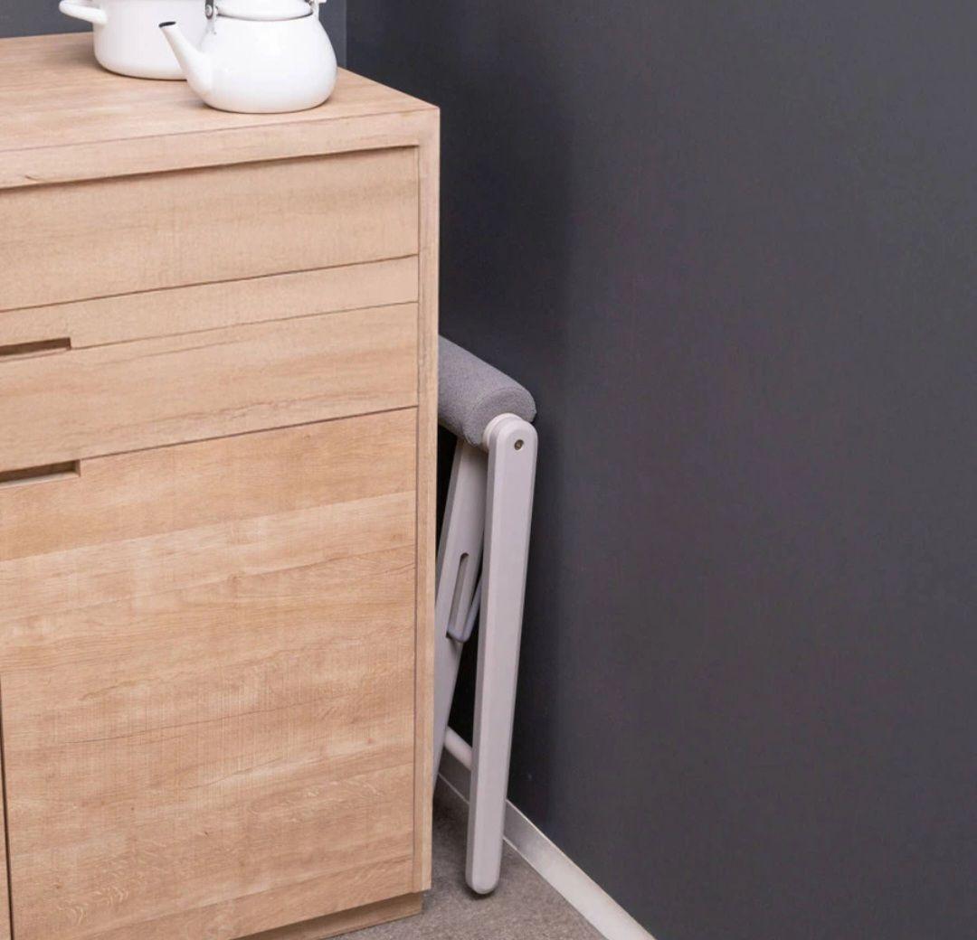 木製カウンターチェア 布製クッション付き