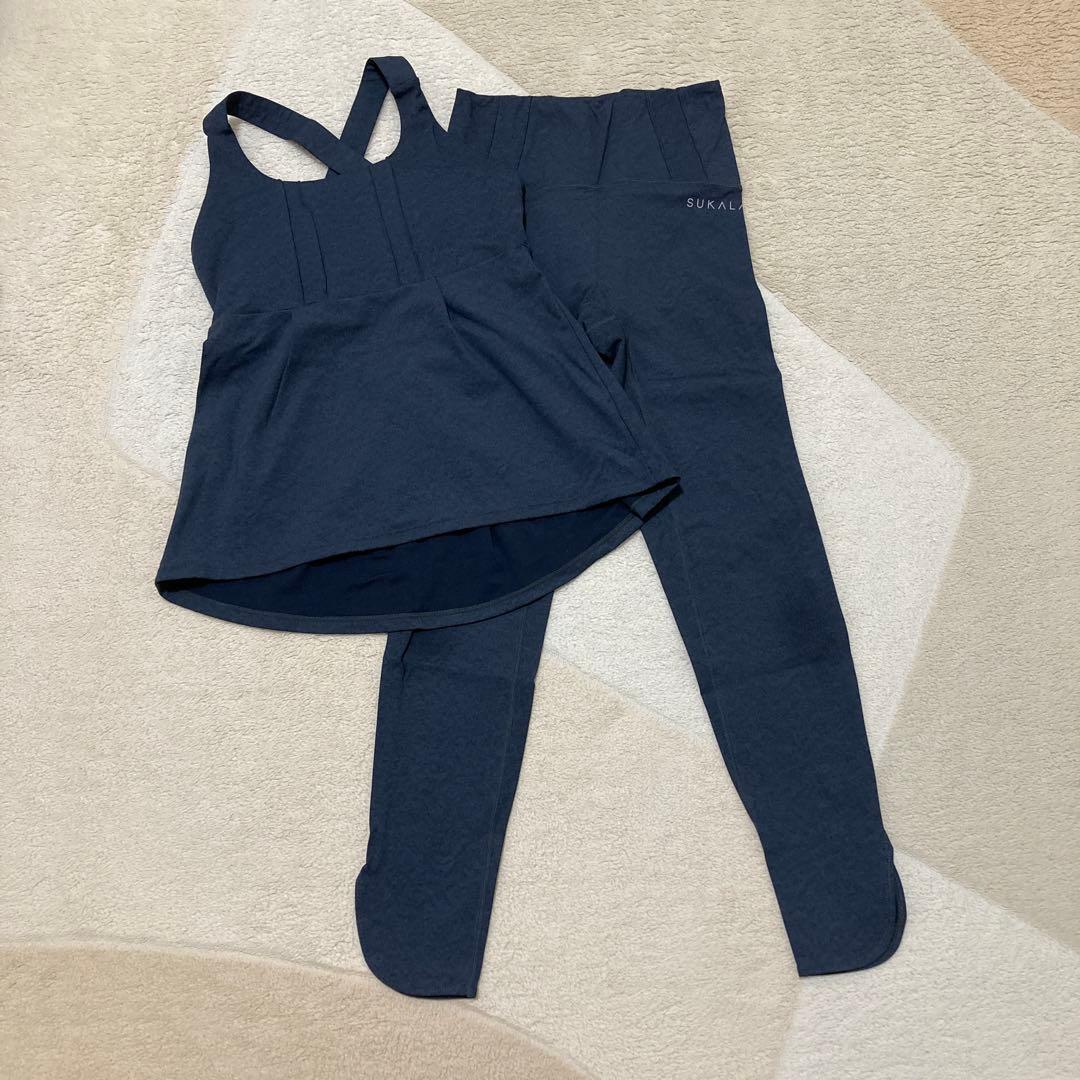 スカーラ　lava デニムクロスタンクウェア上下セット