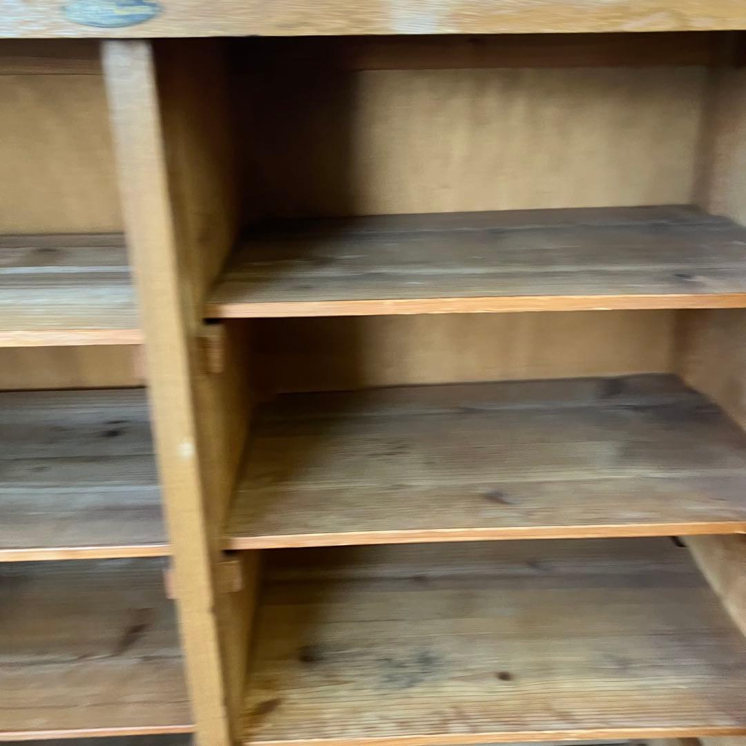 昭和レトロ 庄子木工製作所 古家具 ガラス戸 木製キャビネット 食器棚 飾り棚