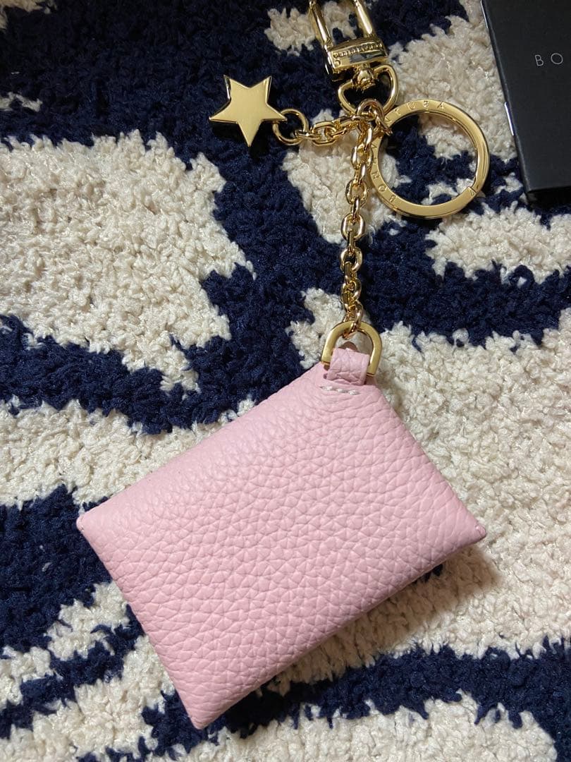 未使用BONAVENTURAスターチェーンキーホルダーシュリンクレザー★サクラ