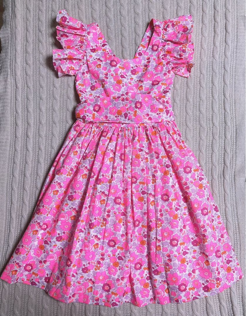 新品　Jacadi × LIBERTY 花柄　フリルスリーブ ワンピース 10A