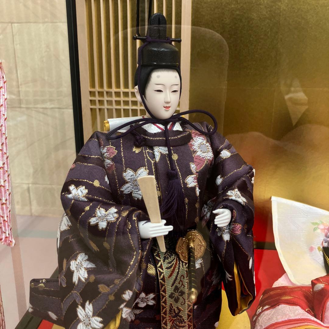 お値下げしました。ガラスケース入り雛人形飾り