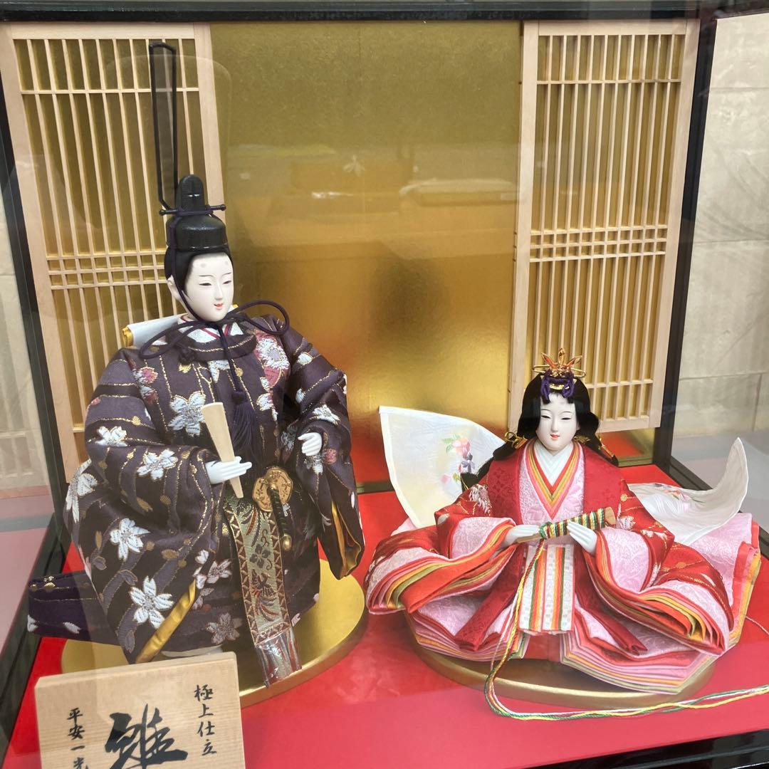 お値下げしました。ガラスケース入り雛人形飾り