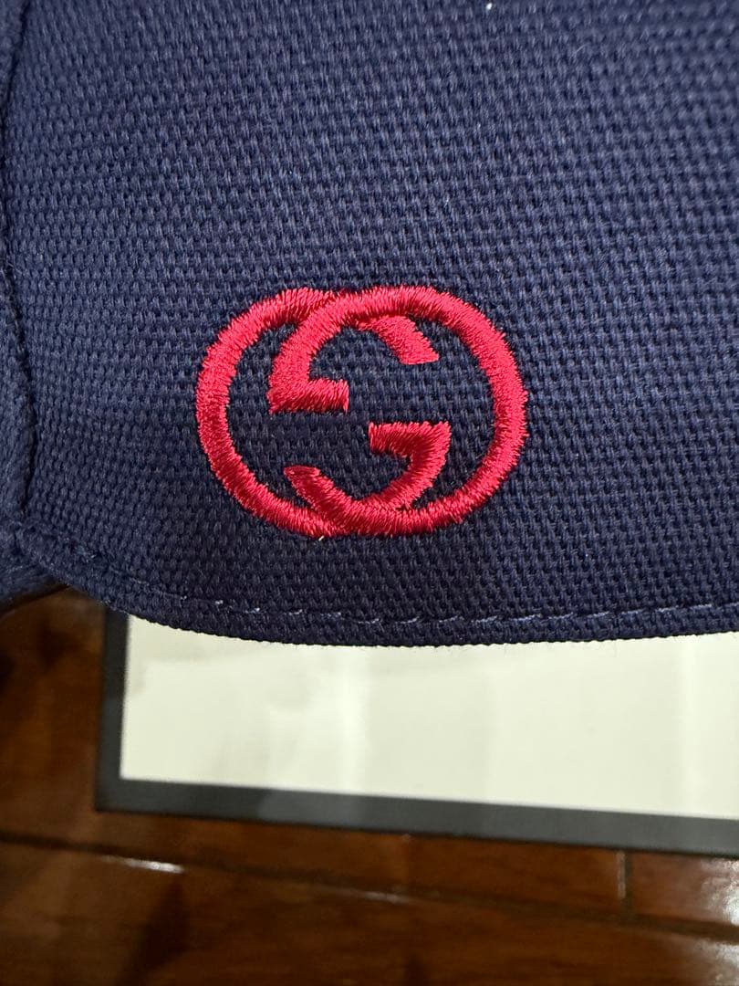 GUCCI ネイビー ベースボールキャップ　M