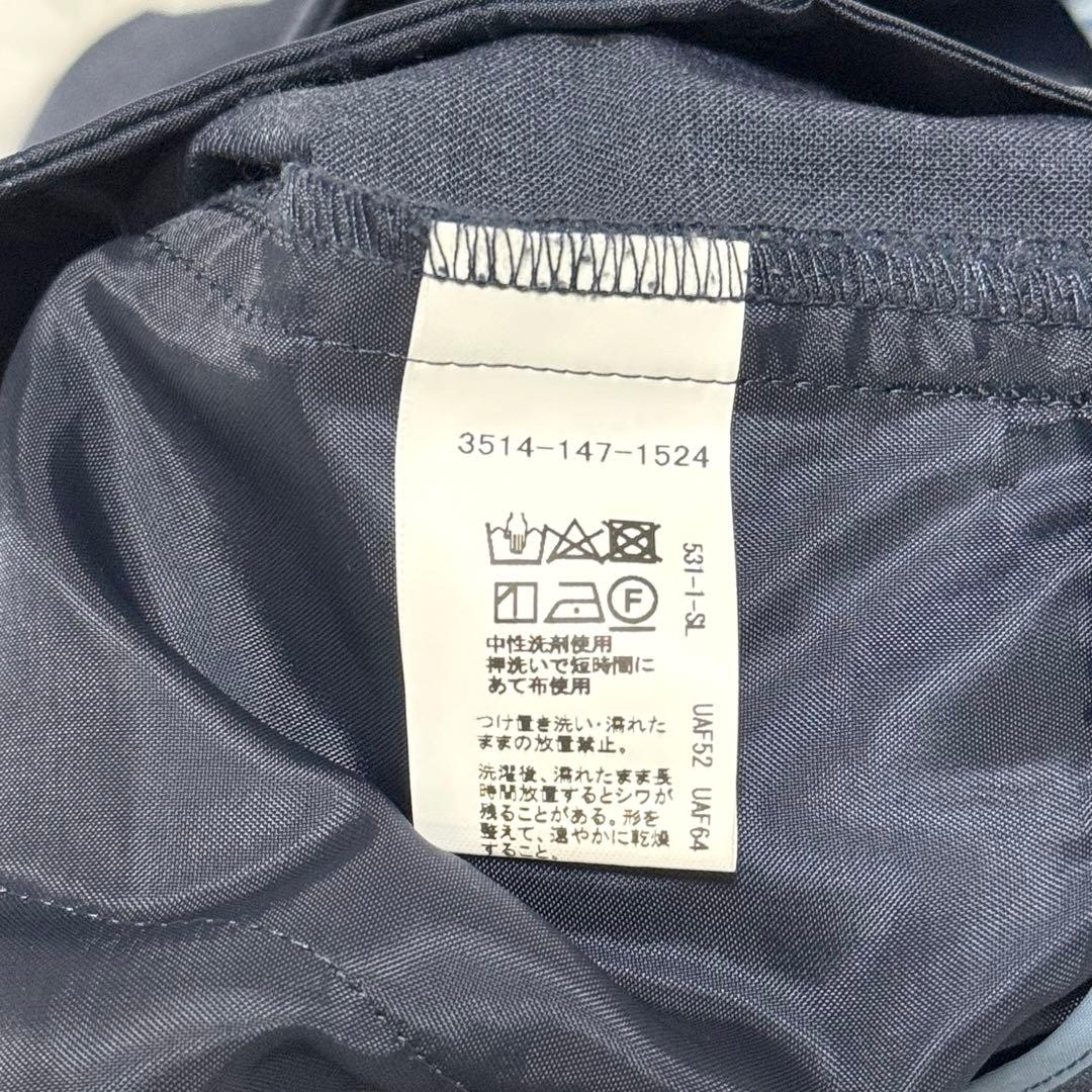 グリーンレーベルリラクシング ネイビー スーツ セットアップ ノーカラー パンツ