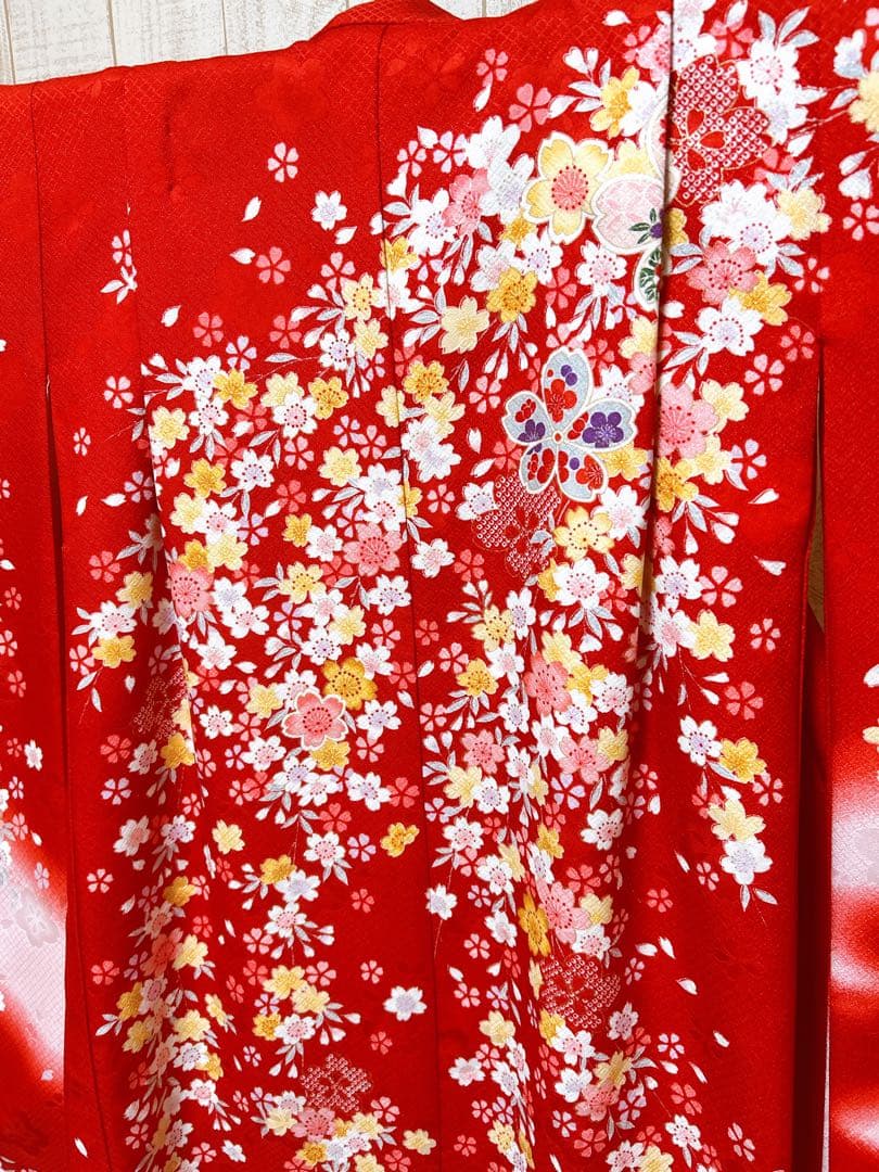 正統派赤系♡七五三　7歳　女の子　セット　一式　ゴールド　ピンク