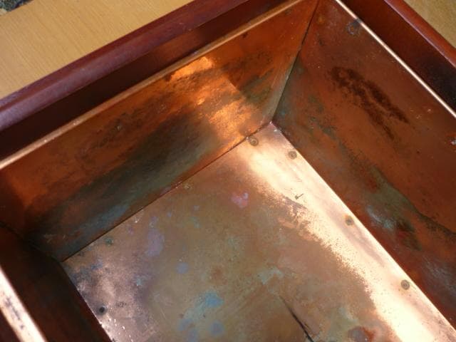 長火鉢　ケヤキ材　美品　肉厚銅板の落とし　天板蓋付き