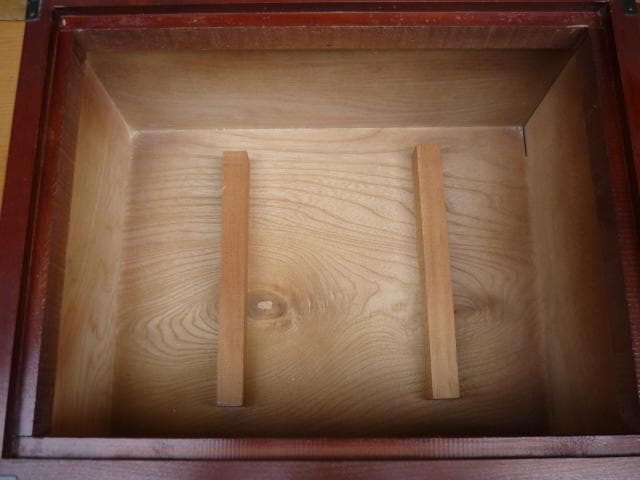 長火鉢　ケヤキ材　美品　肉厚銅板の落とし　天板蓋付き