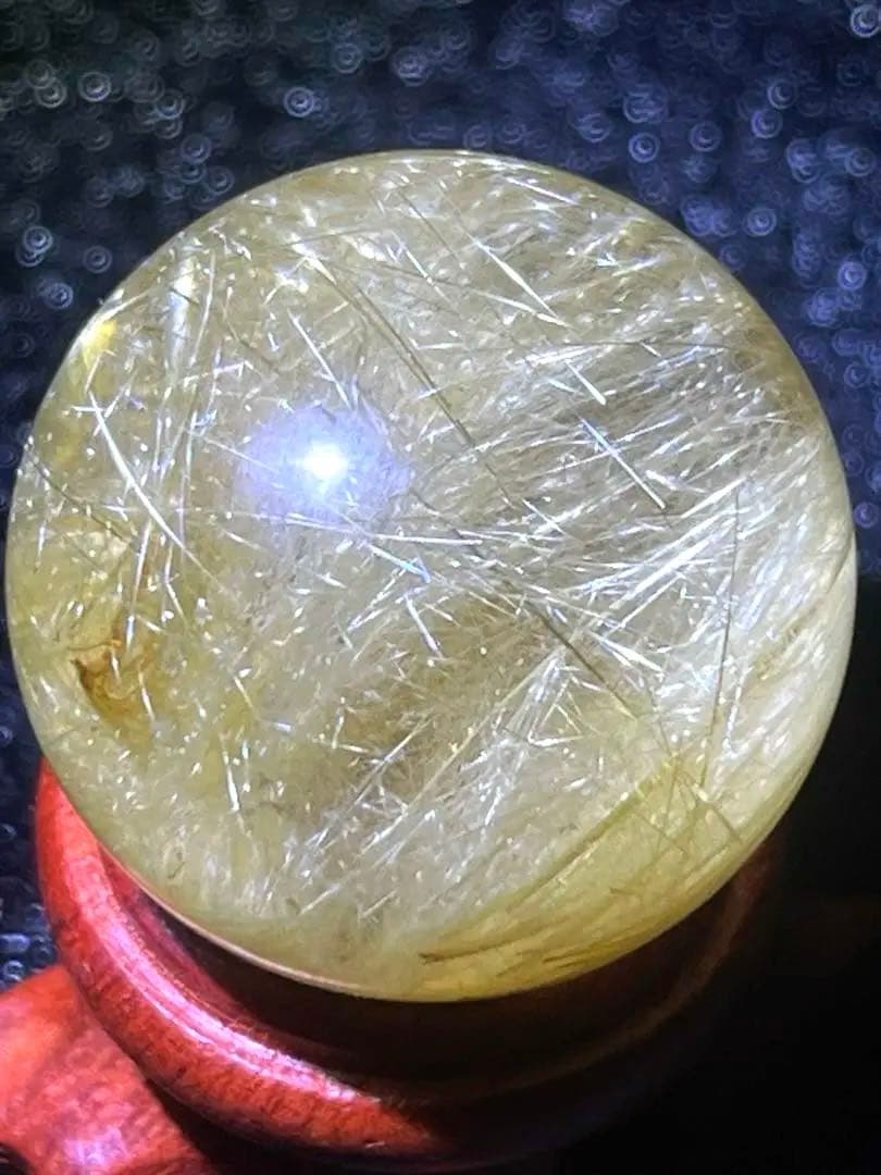 ルチルクォーツ　スフィア　丸玉　24.5mm 透明感抜群　天然石