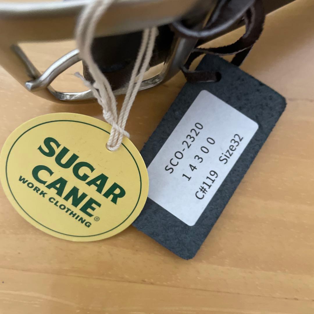 SUGAR CANE 黒レザーギャリソンベルト SCO-2320 サイズ32
