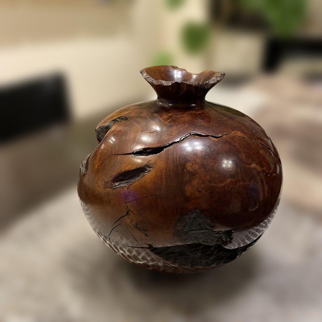 【屋久杉と同等の樹齢の古木から作られた瘤壺】Made in USAの美術・骨董品