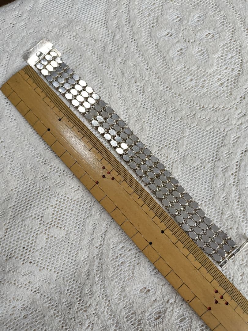 銀細工工芸品ブレスレット、ヴィンテージ、シルバー約31.4g、約19cm