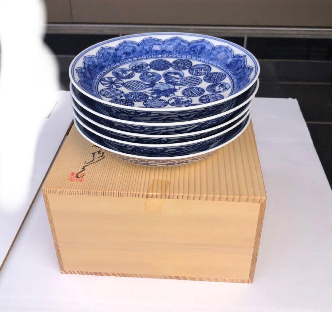 5. 京焼　昭阿弥造　祥瑞◯◯丸紋　皿（直径20cm）
