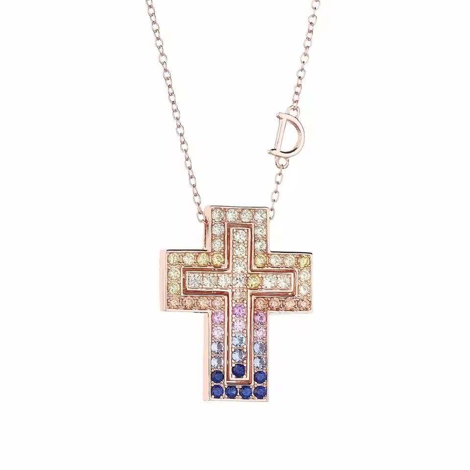 クロスネックレスRGグラデ ５０※DAMIANI ダミアーニ ベルエポック風