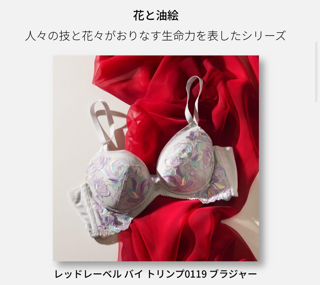 D75L トリンプ プレミアム 寄せアゲハ 花と油絵 ブラ＆ショーツ M008