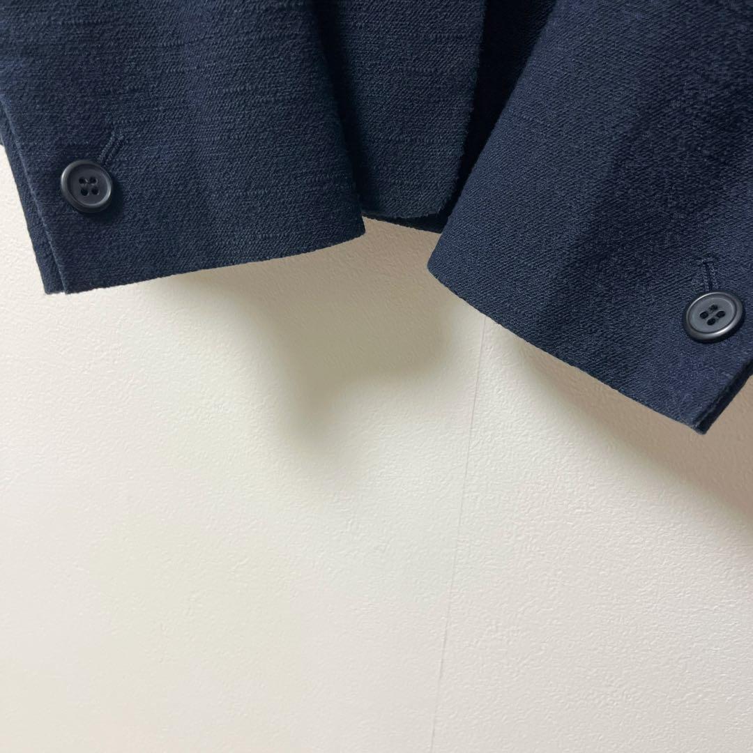 PLST　セットアップ　レディース　M　ノーカラー　パンツスーツ　ネイビー