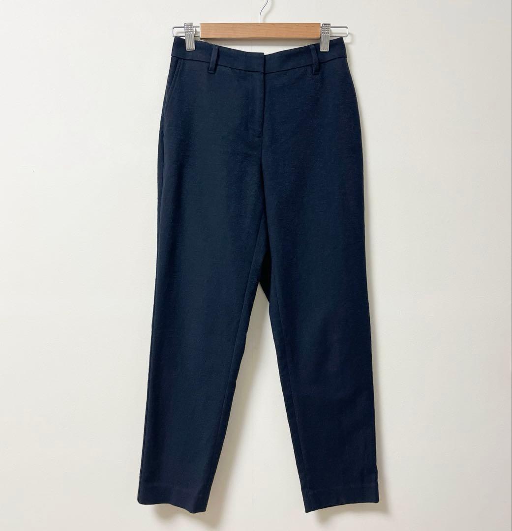 PLST　セットアップ　レディース　M　ノーカラー　パンツスーツ　ネイビー