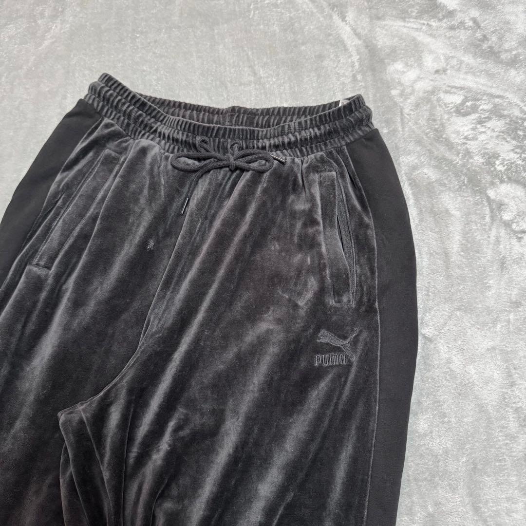 PUMA プーマ ベロア セットアップ オールブラック トラックジャケット