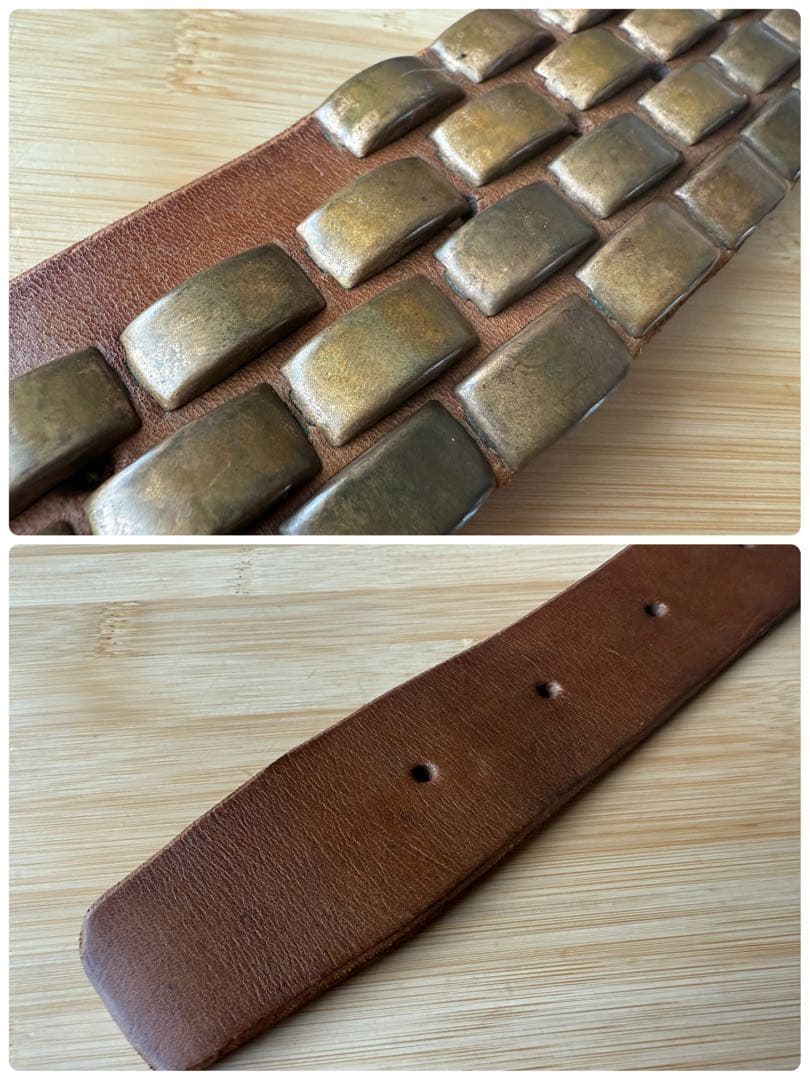 ⭐️未使用⭐️バーニーズ ニューヨーク×DOA⭐️ブラス⭐️ブラウンレザーベルト⭐️34