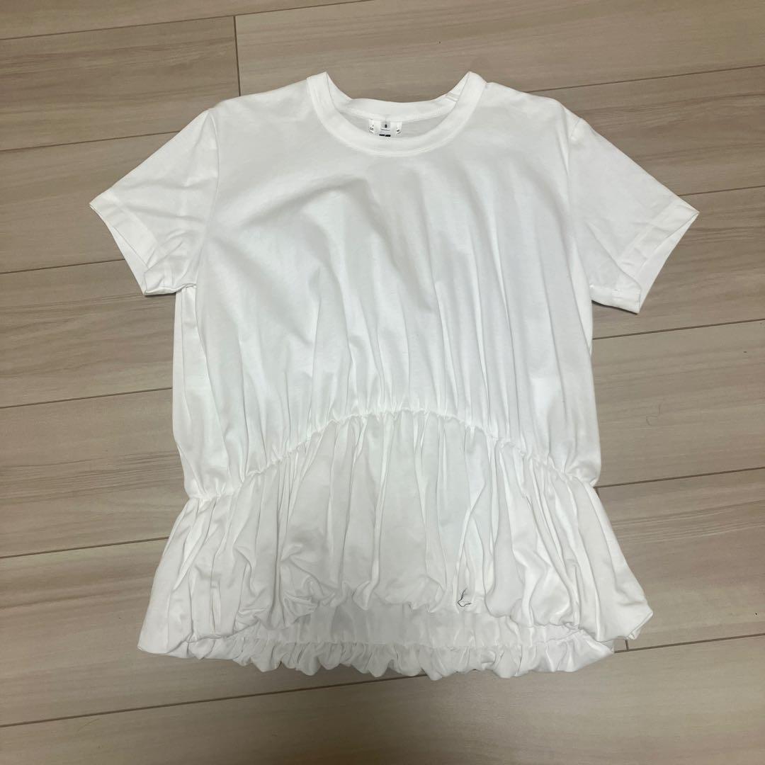 今季コムデギャルソンnoir kei ninomiya フリルTシャツSホワイト