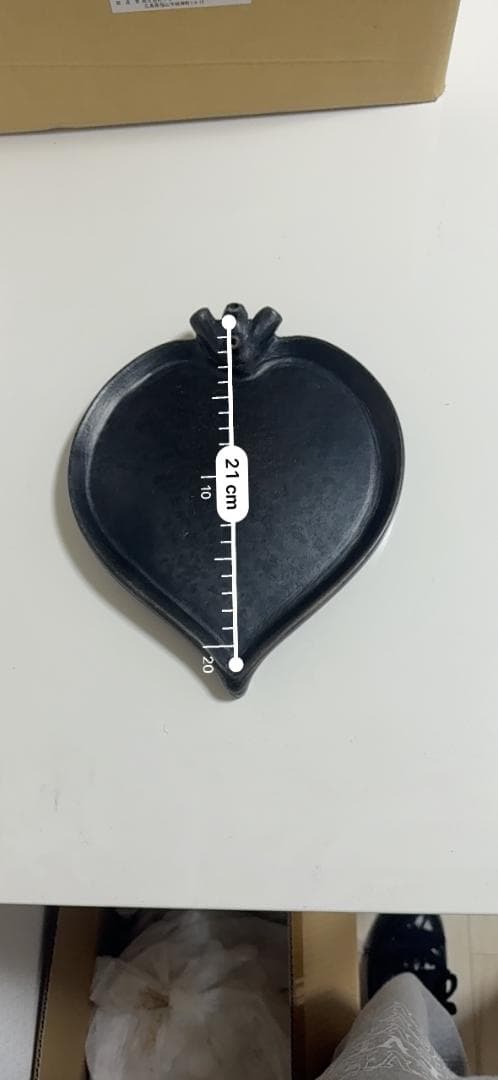 ハート型 メキシコ 黒陶器 皿 ハンドメイド コラソン Corrazon