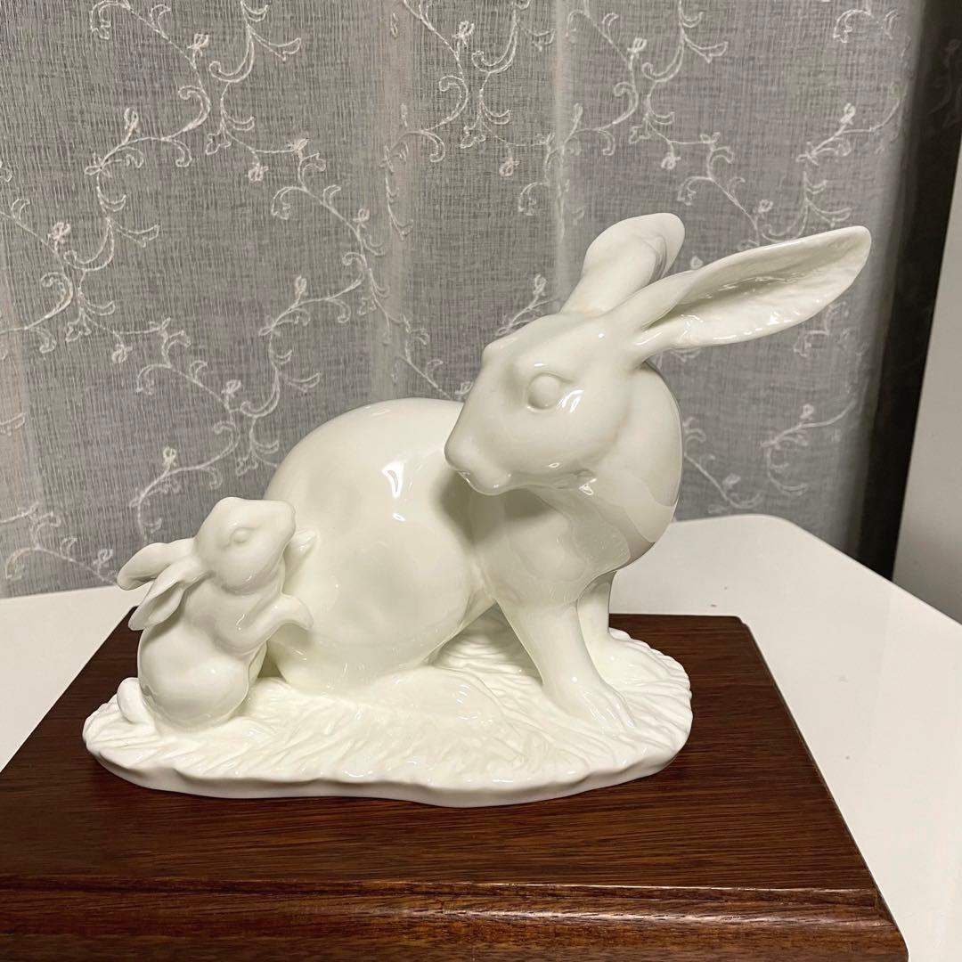 希少品 Noritake Studio Collection 置物 白磁 うさぎ