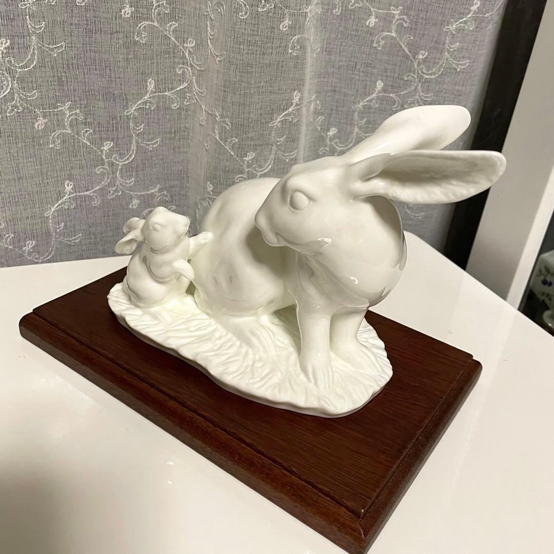 希少品 Noritake Studio Collection 置物 白磁 うさぎ