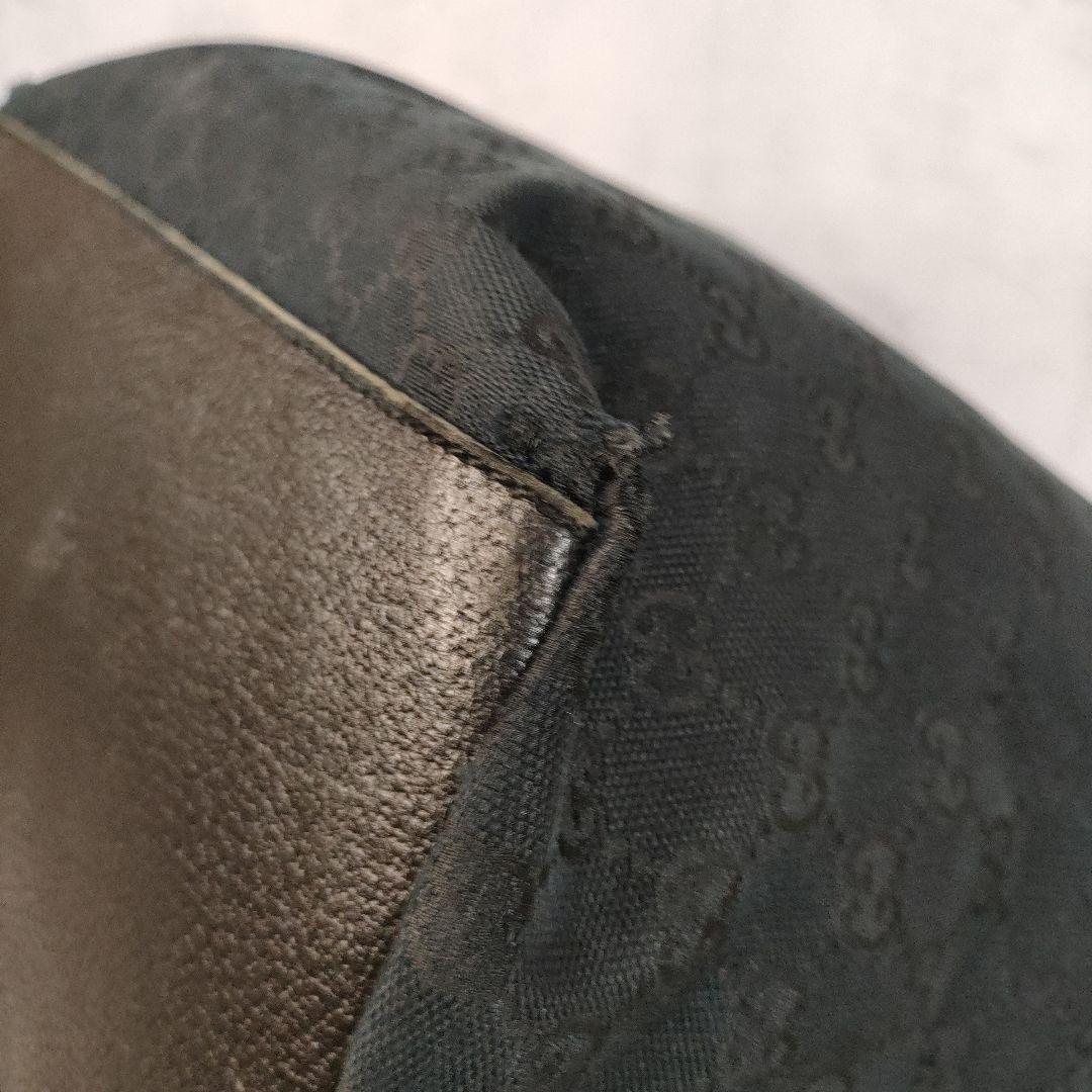 グッチ トートバッグ ブラックキャンバス シェリーライン 大容量レディース