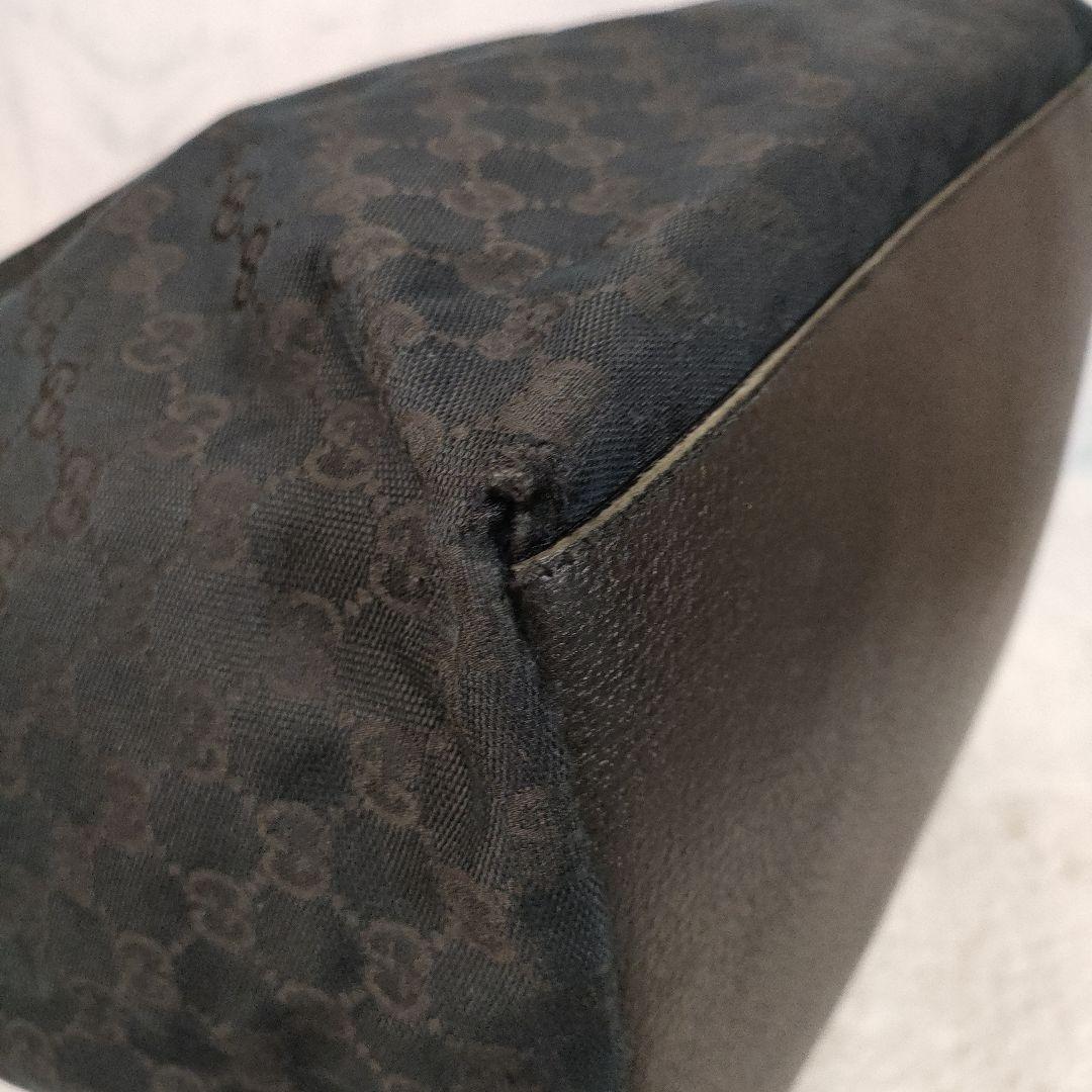 グッチ トートバッグ ブラックキャンバス シェリーライン 大容量レディース