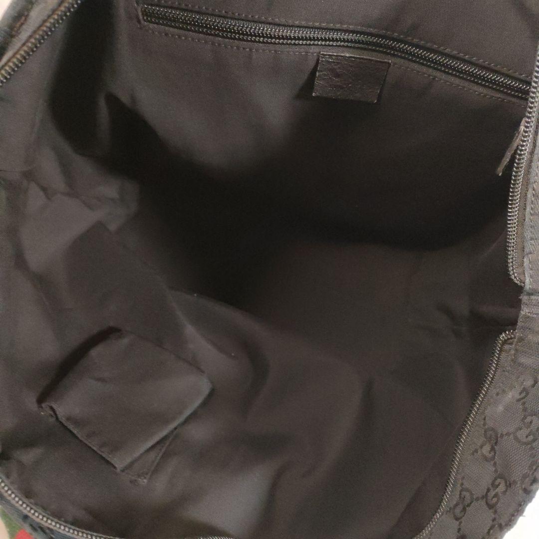 グッチ トートバッグ ブラックキャンバス シェリーライン 大容量レディース