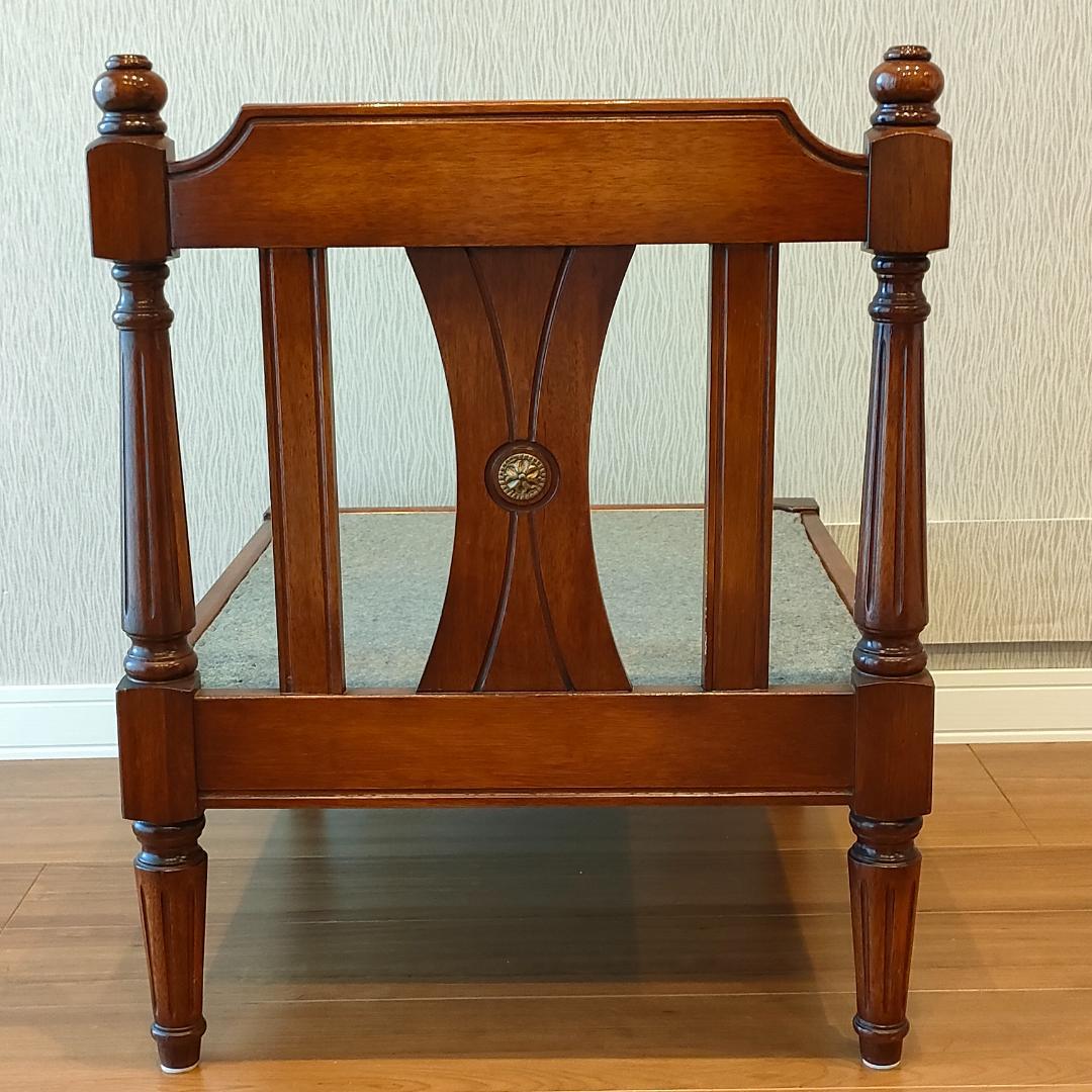 アンティーク　一人掛けソファ　ミントグリーン　ローチェア①