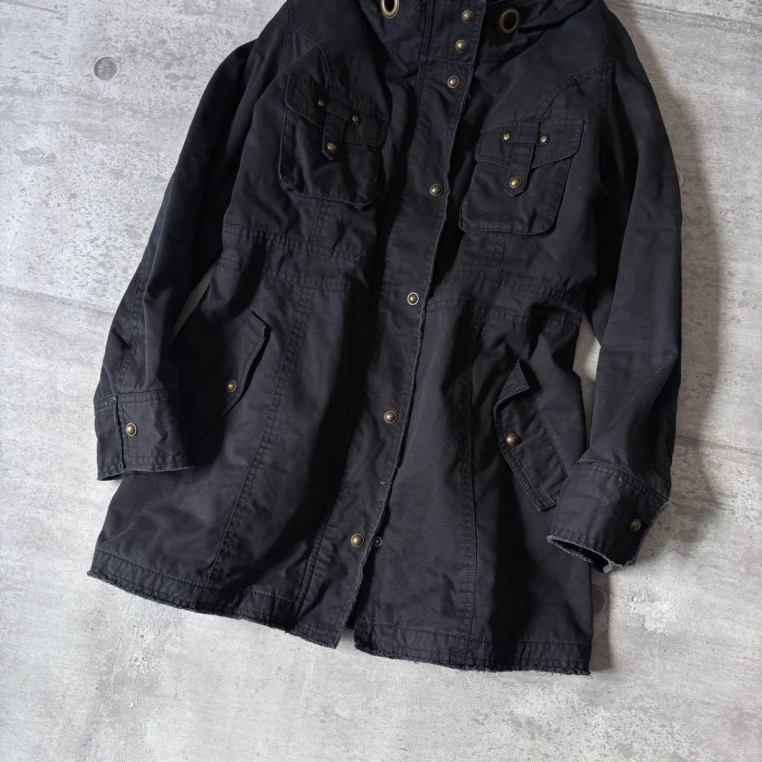 00s 平成ギャル ミリタリージャケット ボリュームネック ギミックy2k