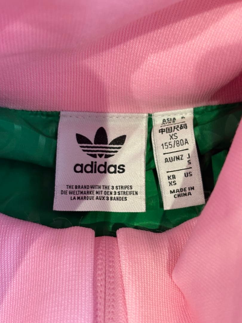 adidas ピンク ベロア トラックジャケット ジャージ