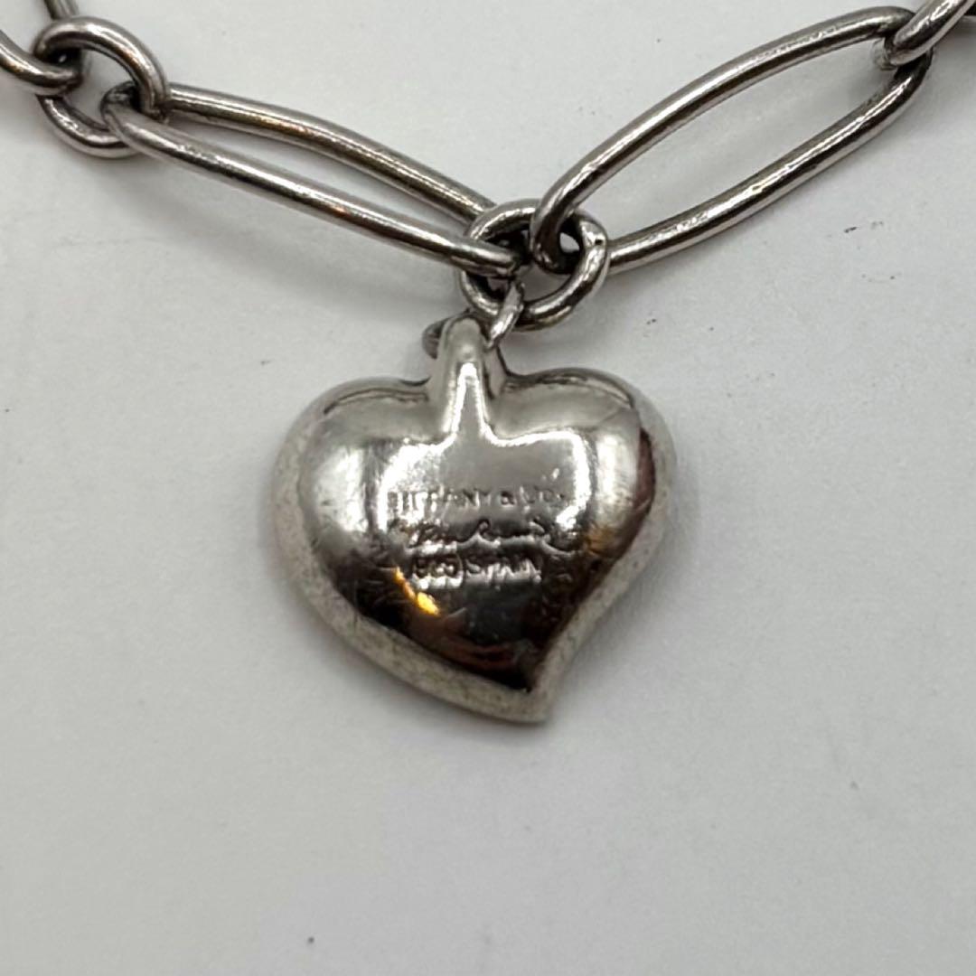 【美品】ティファニー ブレスレット ハート型チャーム SV925 シルバー