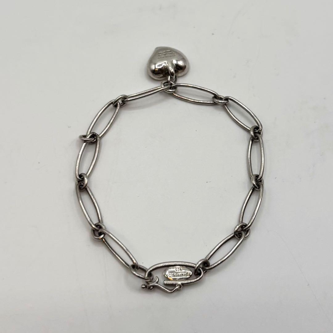 【美品】ティファニー ブレスレット ハート型チャーム SV925 シルバー