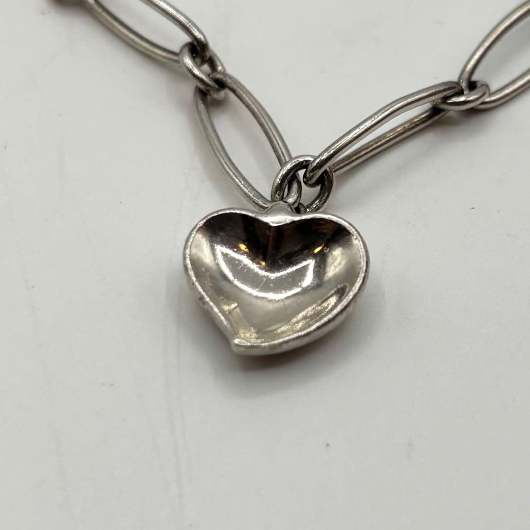 【美品】ティファニー ブレスレット ハート型チャーム SV925 シルバー