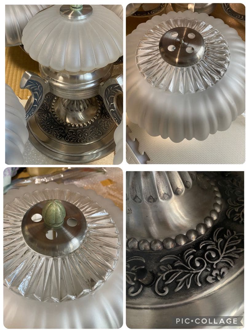 クリアガラスシャンデリア 4灯