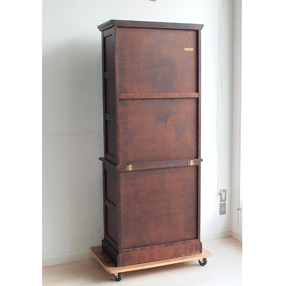 和光 神居民芸 樺材 ガラスキャビネット 食器棚 カップボード ZR24008