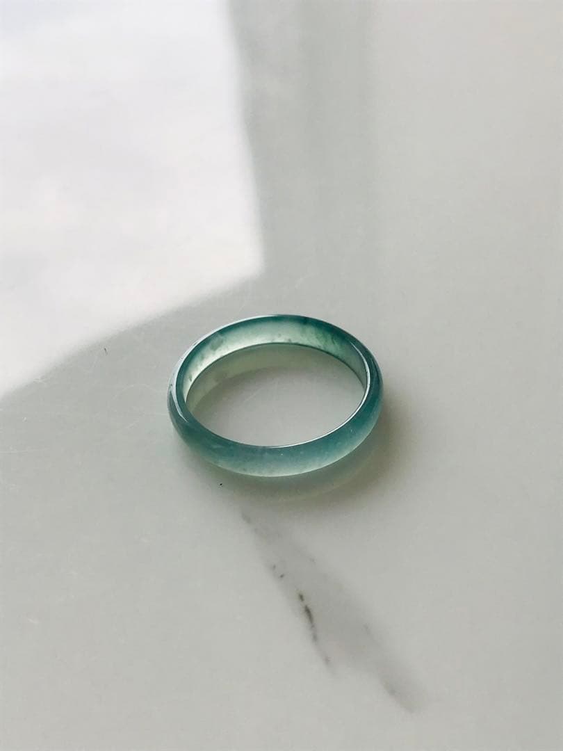 [R50-0011］天然石　翡翠　くりぬき　リング　グアテマラ産　16号