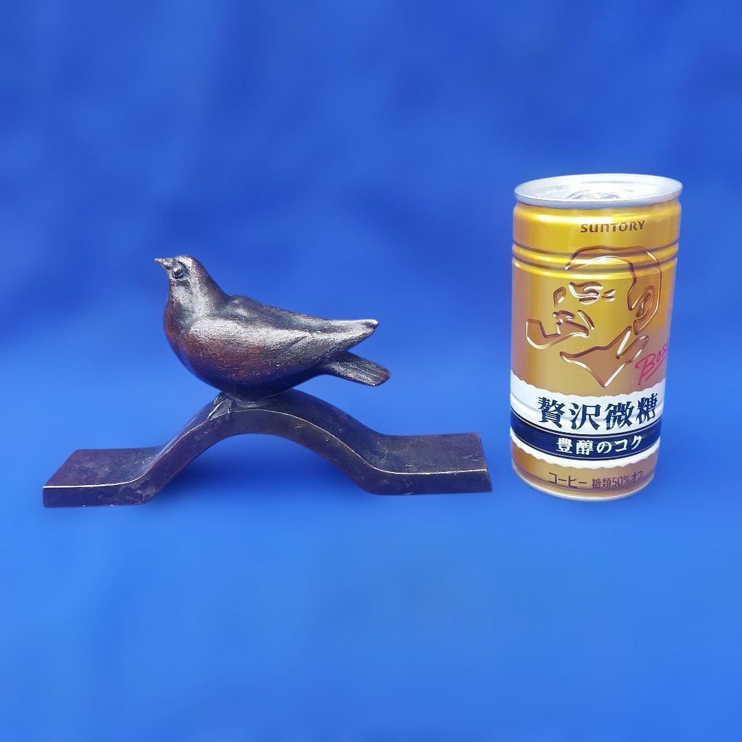 橋本堅太郎　鳩　ハト　文鎮　置物　真鍮製