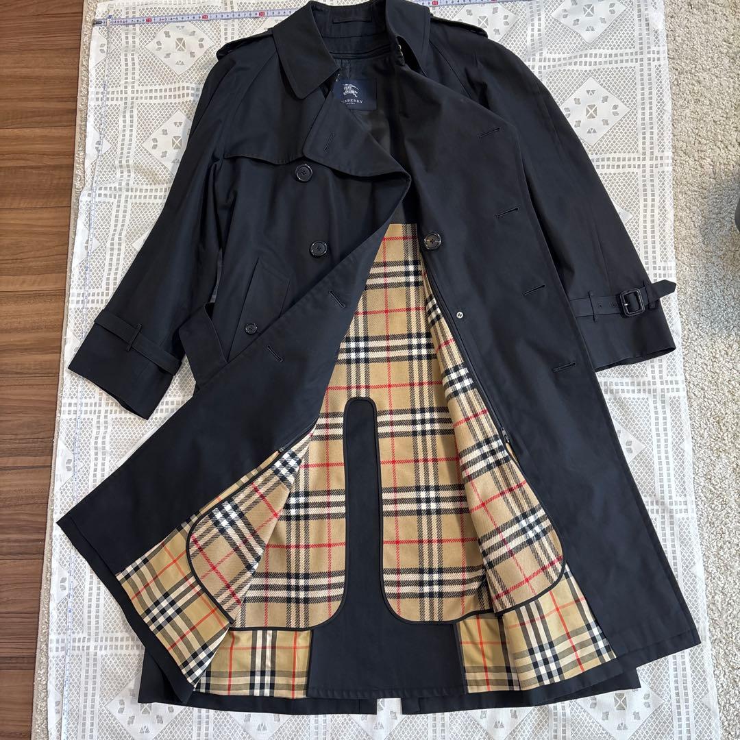 [美品]バーバリーロンドン　ブラック トレンチコート ダブル Burburry